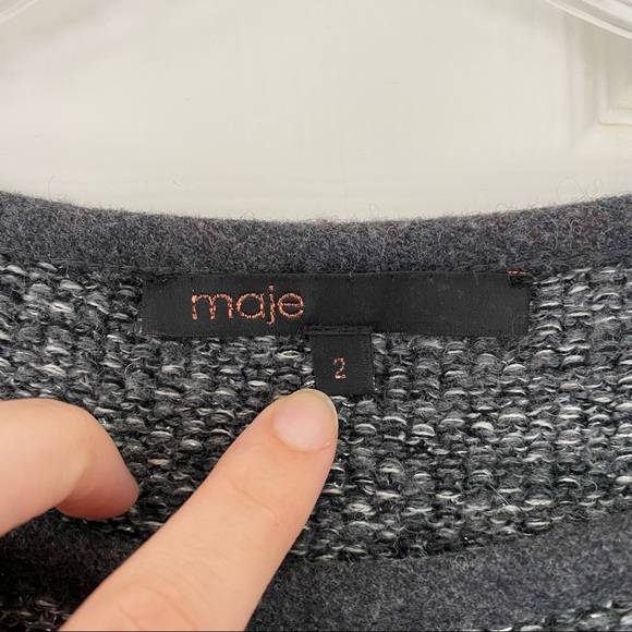 Maje Bodycon Thick Gray Sweater Dress EUC - Picture 4 of 7